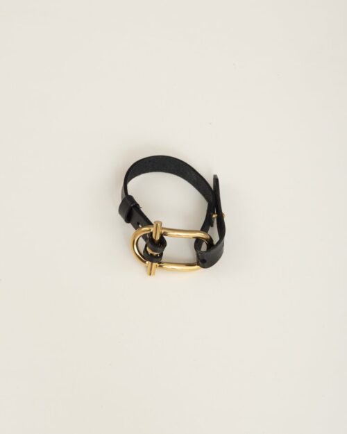 BRACCIALE NERO CON FIBBIA OVALE