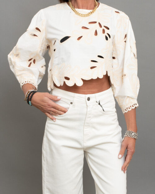 BLUSA CROP RICAMATA