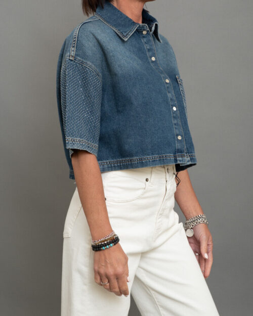 CAMICIA DENIM STRASS