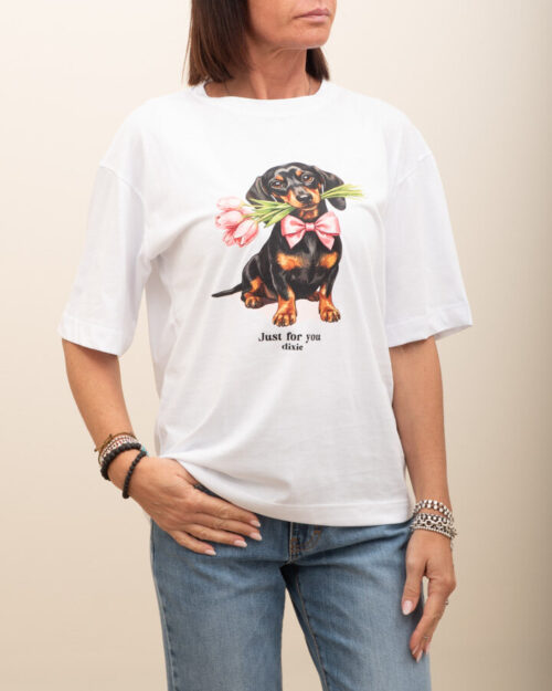 T-SHIRT BASSOTTO FLORA