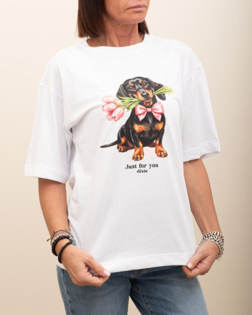 T-SHIRT BASSOTTO FLORA